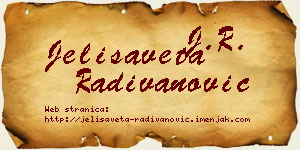 Jelisaveta Radivanović vizit kartica